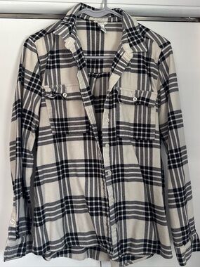 Forever 21 Black and Cream Plaid Shirt